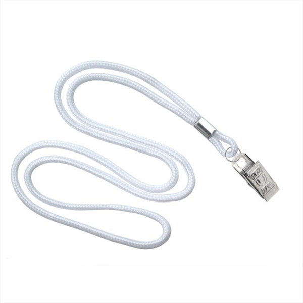 1/8" Blank Round Braid Lanyard (Bulldog Clip)