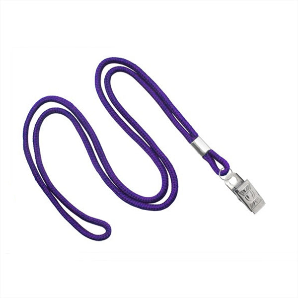 1/8" Blank Round Braid Lanyard (Bulldog Clip)
