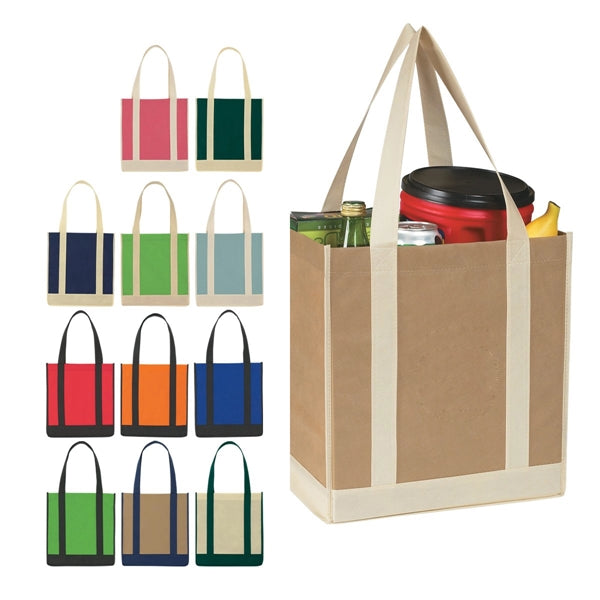 Non-Woven Two-Tone Shopper Tote Bag