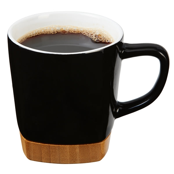11 oz. Ceramic Coffee Mug with Removable Bamboo Coaster