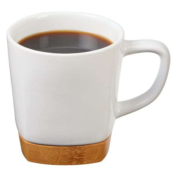 11 oz. Ceramic Coffee Mug with Removable Bamboo Coaster