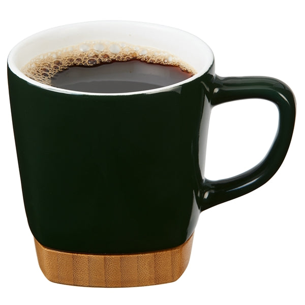 11 oz. Ceramic Coffee Mug with Removable Bamboo Coaster