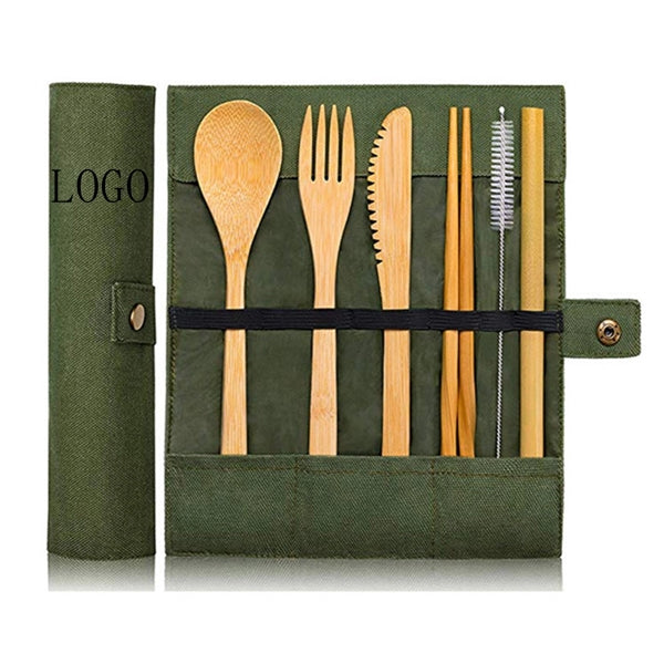 Flatware Cutlery Bamboo Set Outdoor Utensils Tableware
