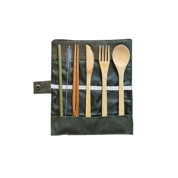 Flatware Cutlery Bamboo Set Outdoor Utensils Tableware