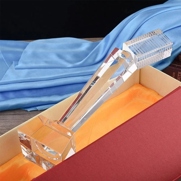 Crystal Music Microphone Trophy