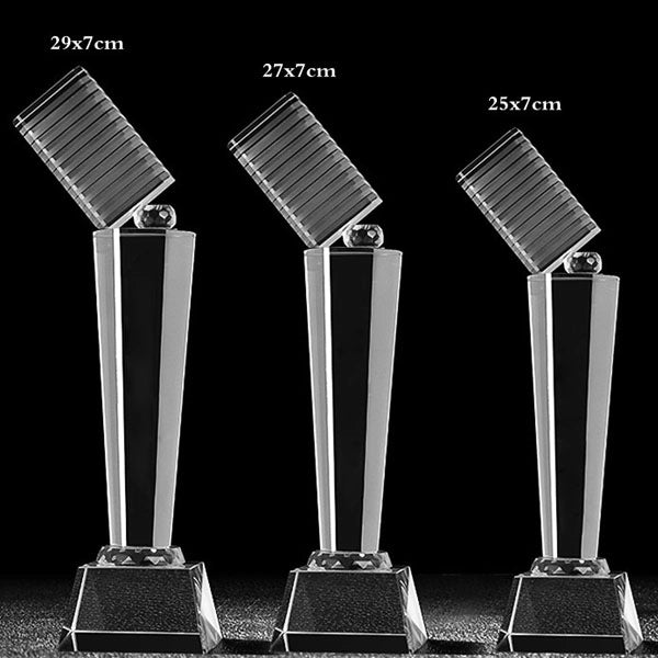 Crystal Music Microphone Trophy