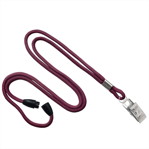 1/8" Round Braid Lanyard with Breakaway (Bulldog Clip)