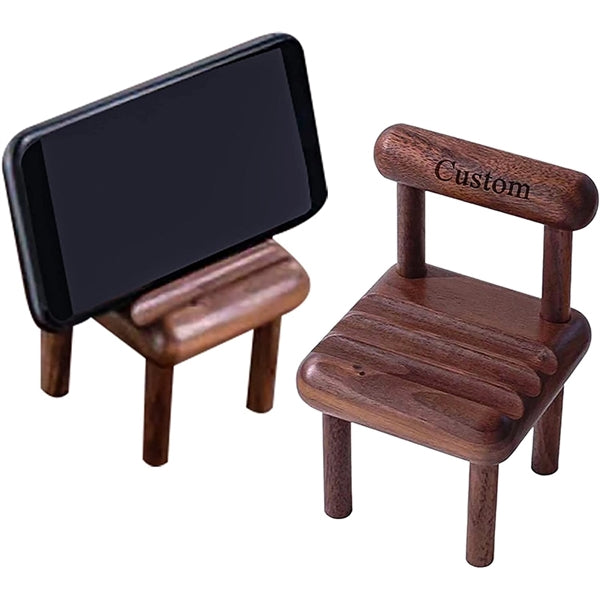 Wooden Chair Cell Phone Holder
