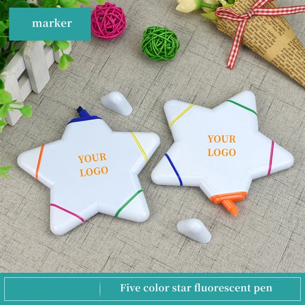 Five Colors Star Fluorescent Pen