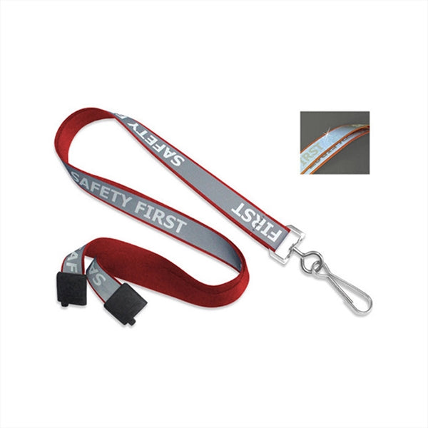 5/8" Polyester Lanyard Safety First with Breakaway (J-Hook)