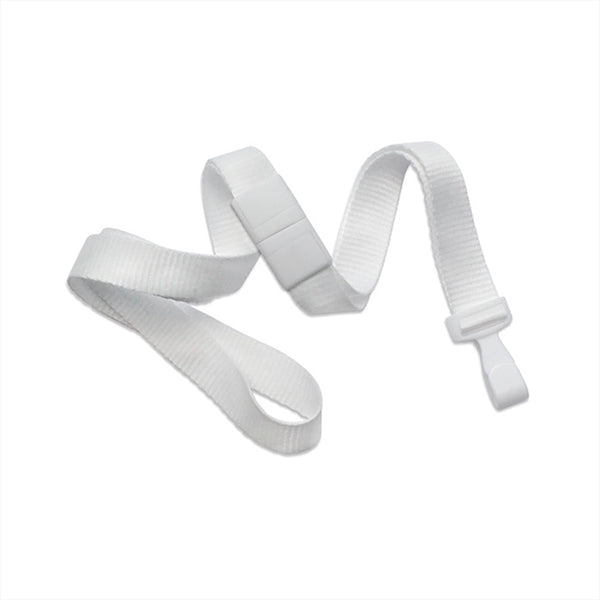 5/8" Flat Blank Lanyard with Breakaway (Wide Plastic J-Hook)