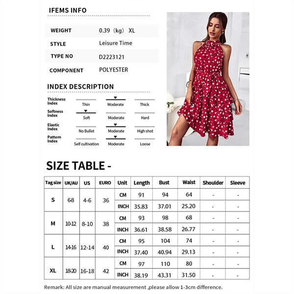 Floral Print Halter Neck Polka Dot Boho Beach Short Dress