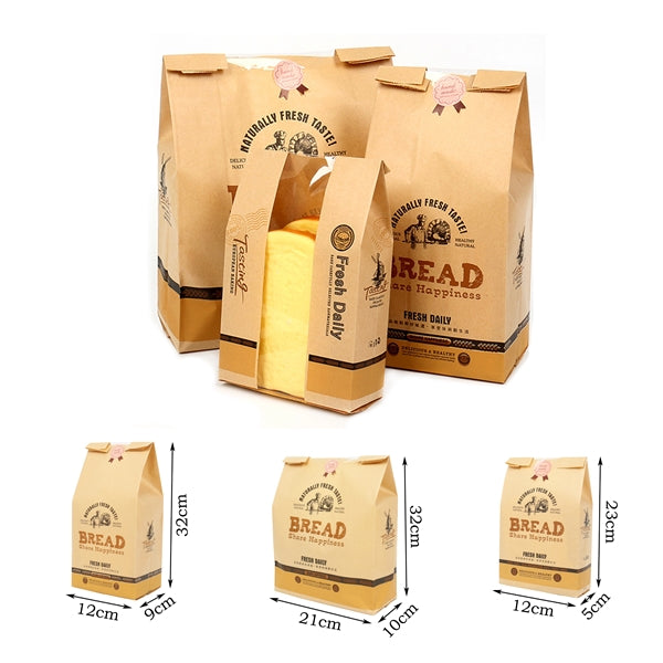 Kraft Bread Bag with Clear Window