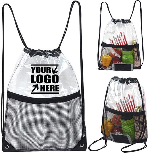 Water Resistant Clear Drawstring Bag