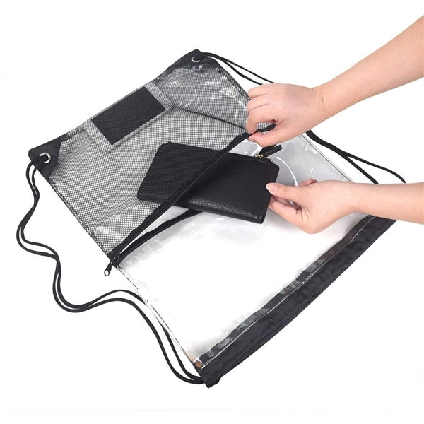 Water Resistant Clear Drawstring Bag