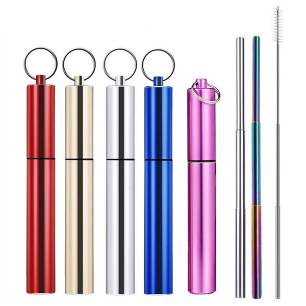 Telescopic Collapsible Stainless Steel Straw