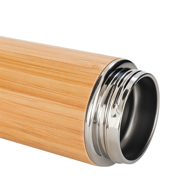 16 Oz Vacuum Bamboo Bottle