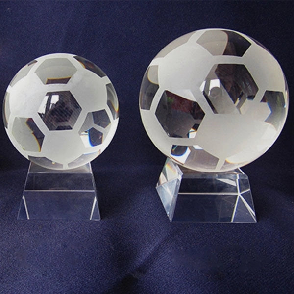 Optical Crystal Football Paperweight Award
