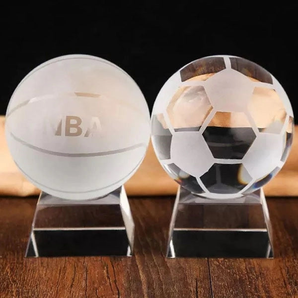 Optical Crystal Football Paperweight Award