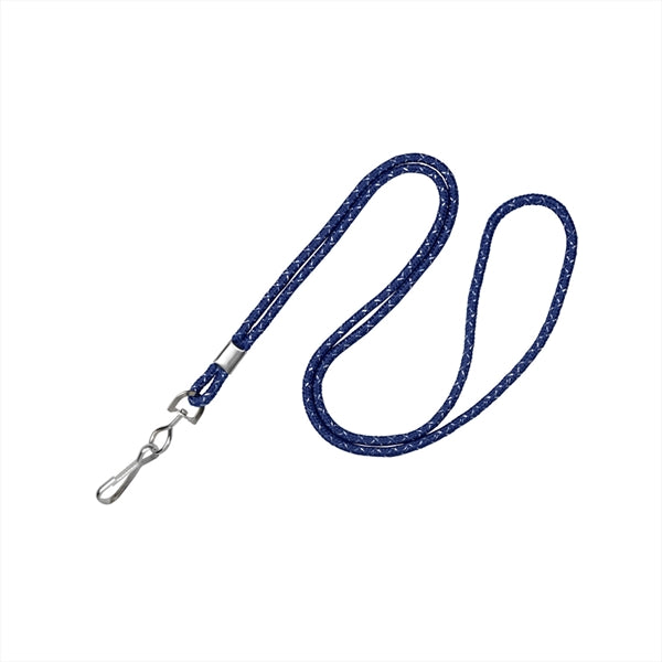 1/8" Metallic Round Cord Blank Lanyard (J-Hook)