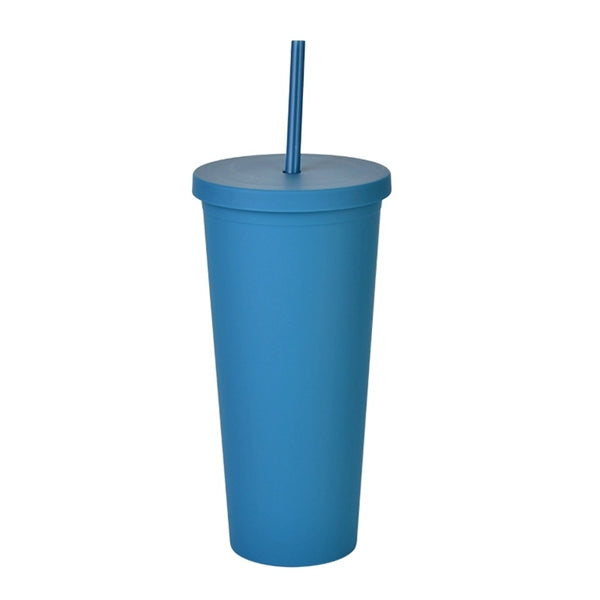 Plastic Water Cup with Lids and Straws