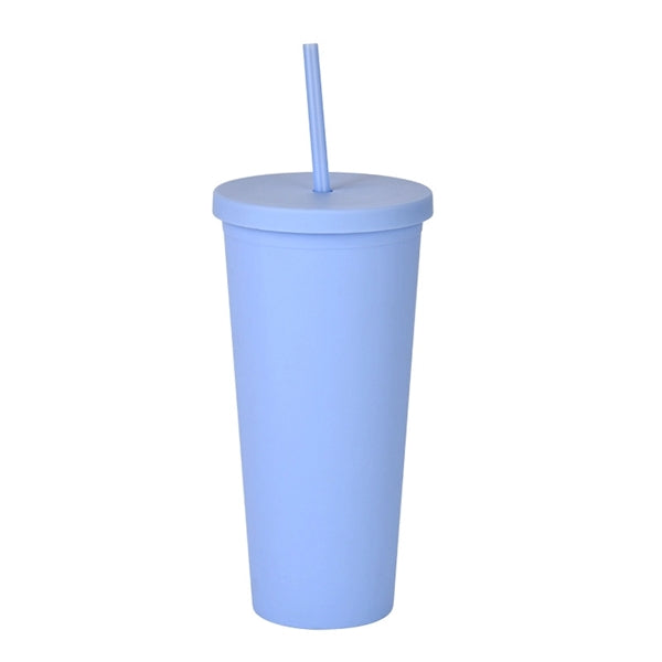 Plastic Water Cup with Lids and Straws