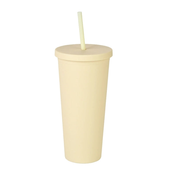 Plastic Water Cup with Lids and Straws