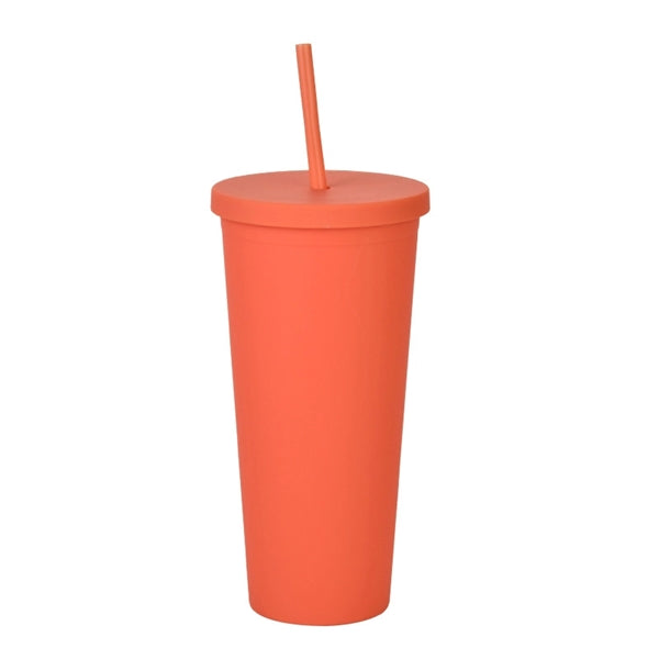 Plastic Water Cup with Lids and Straws