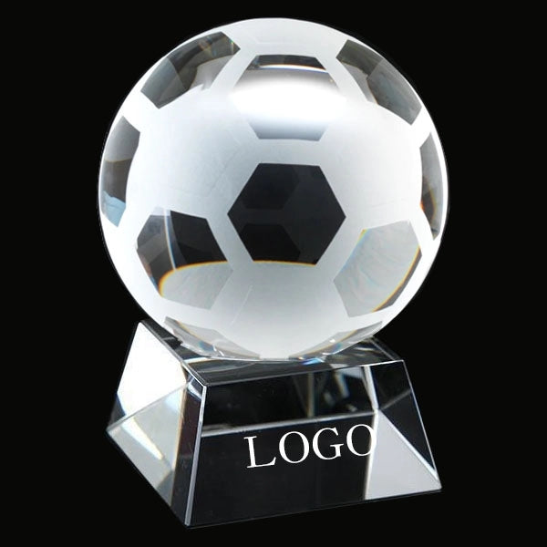 Optical Crystal Football Paperweight Award