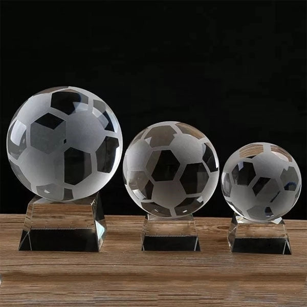 Optical Crystal Football Paperweight Award
