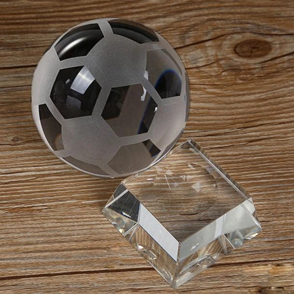 Optical Crystal Football Paperweight Award