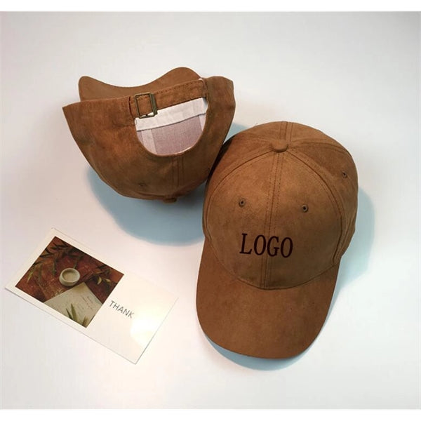 6 Panel Suede Baseball Cap