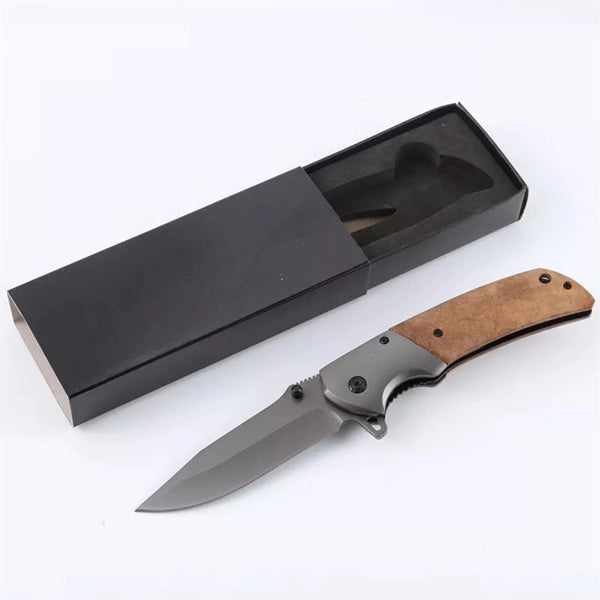 ApexBlade - Burlwood Folding Pocket Knife Stainless Steel