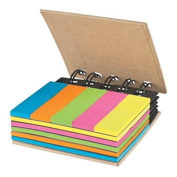 Notebook with Colored Sticky Notes