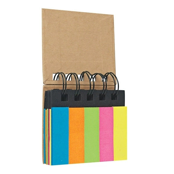 Notebook with Colored Sticky Notes