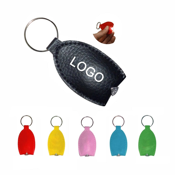 PU Leather LED Flashlight Keychain