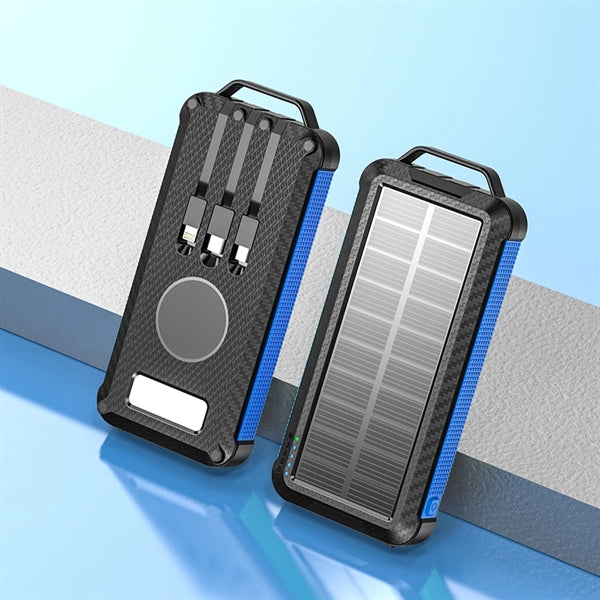 Wireless Solar Mobile Power Bank 10000mah With Cable
