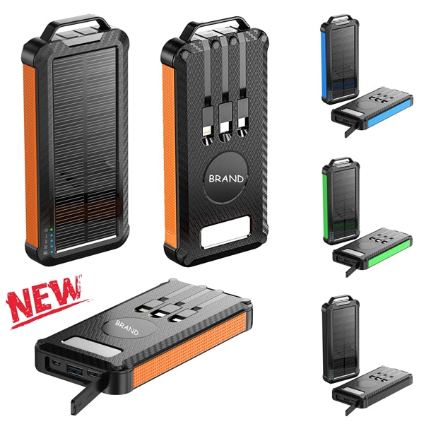 Outdoor Waterproof Solar Charger Built-in Charging Cable