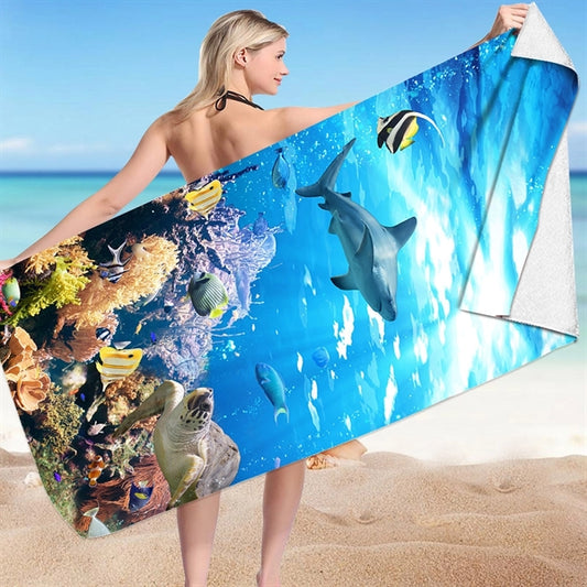 Eco-friendly Sublimated Microfiber Sand Proof Beach Towel
