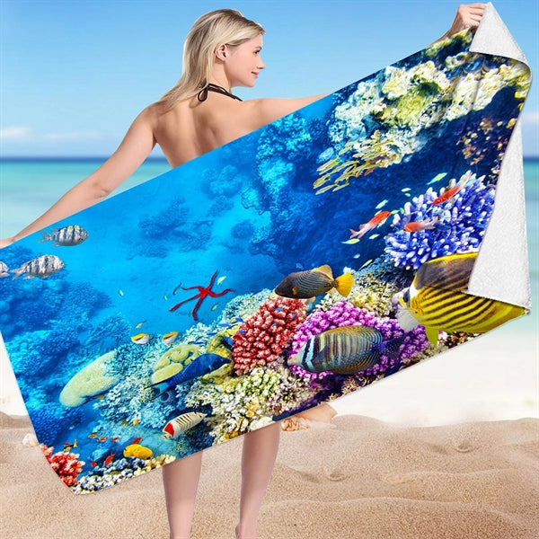 Eco-friendly Sublimated Microfiber Sand Proof Beach Towel