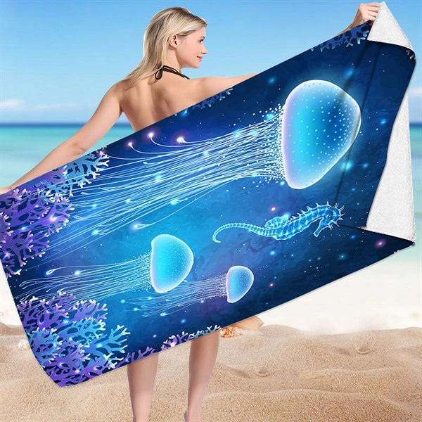 Eco-friendly Sublimated Microfiber Sand Proof Beach Towel