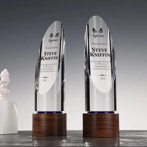 Wooden Crystal Cylinder Tower Awards