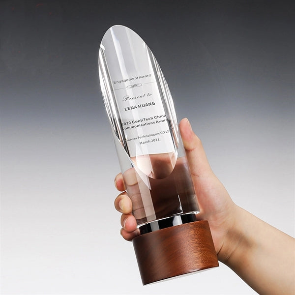 Wooden Crystal Cylinder Tower Awards