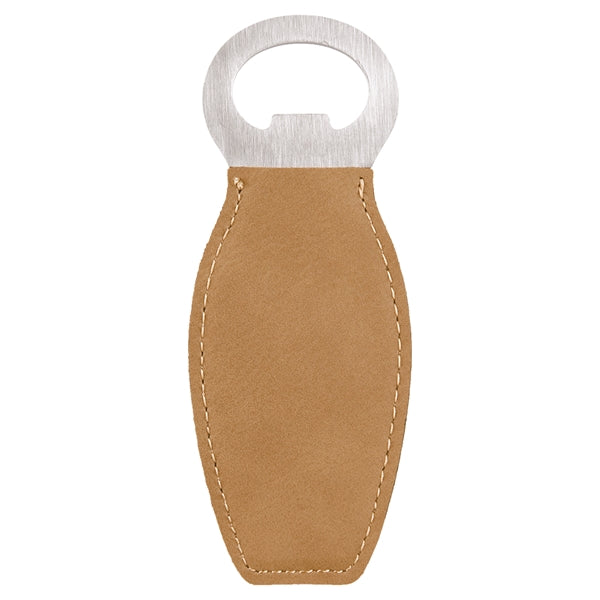 Branded Leatherette Bottle Opener with Magnet Laser Engraved