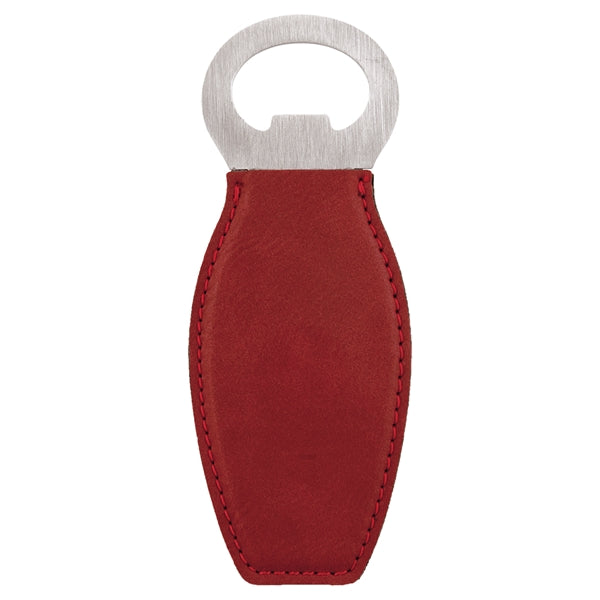 Branded Leatherette Bottle Opener with Magnet Laser Engraved