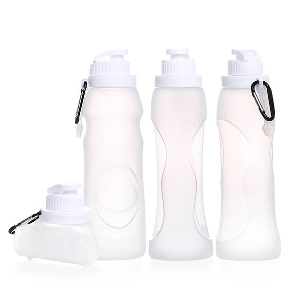 17 Oz Collapsible Water Bottle With Clip For Backpack