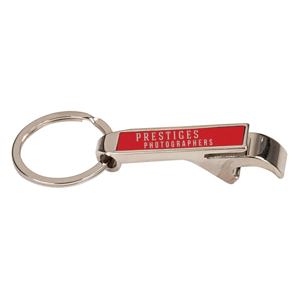 2 1/2" Black Bottle Opener Keychain Laser Engraved