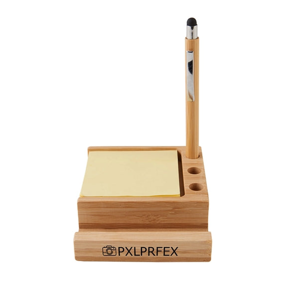 Bamboo Desk Organizer with Stylus Pen and Phone Holder