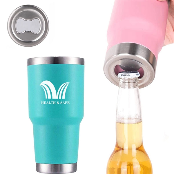 20 Oz Stainless Steel Insulated Tumbler With Beer Opener