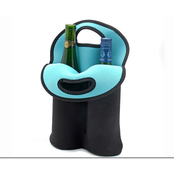 2 Bottles Pack Neoprene Wine Gift Tote Bag